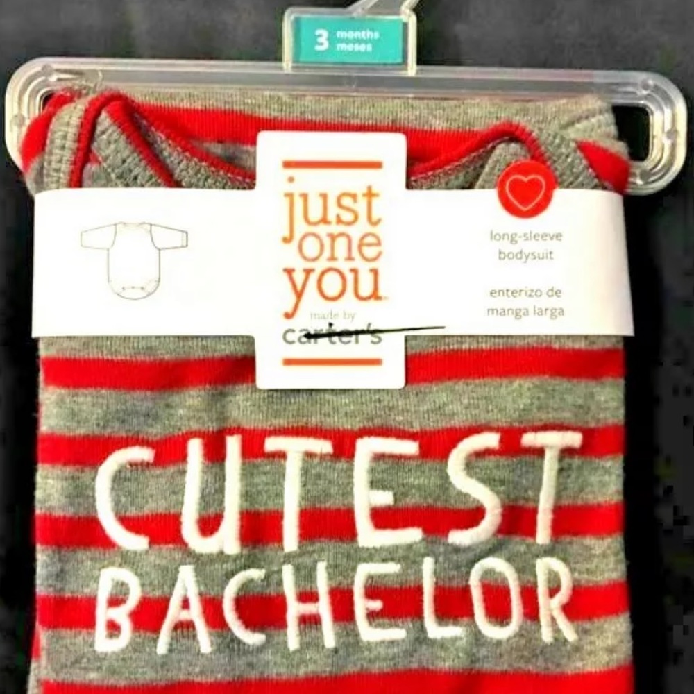 Carter's Just One You-Cutest Bachelor
Infant Boys Long Sleeve Onesie-3mth-NWT